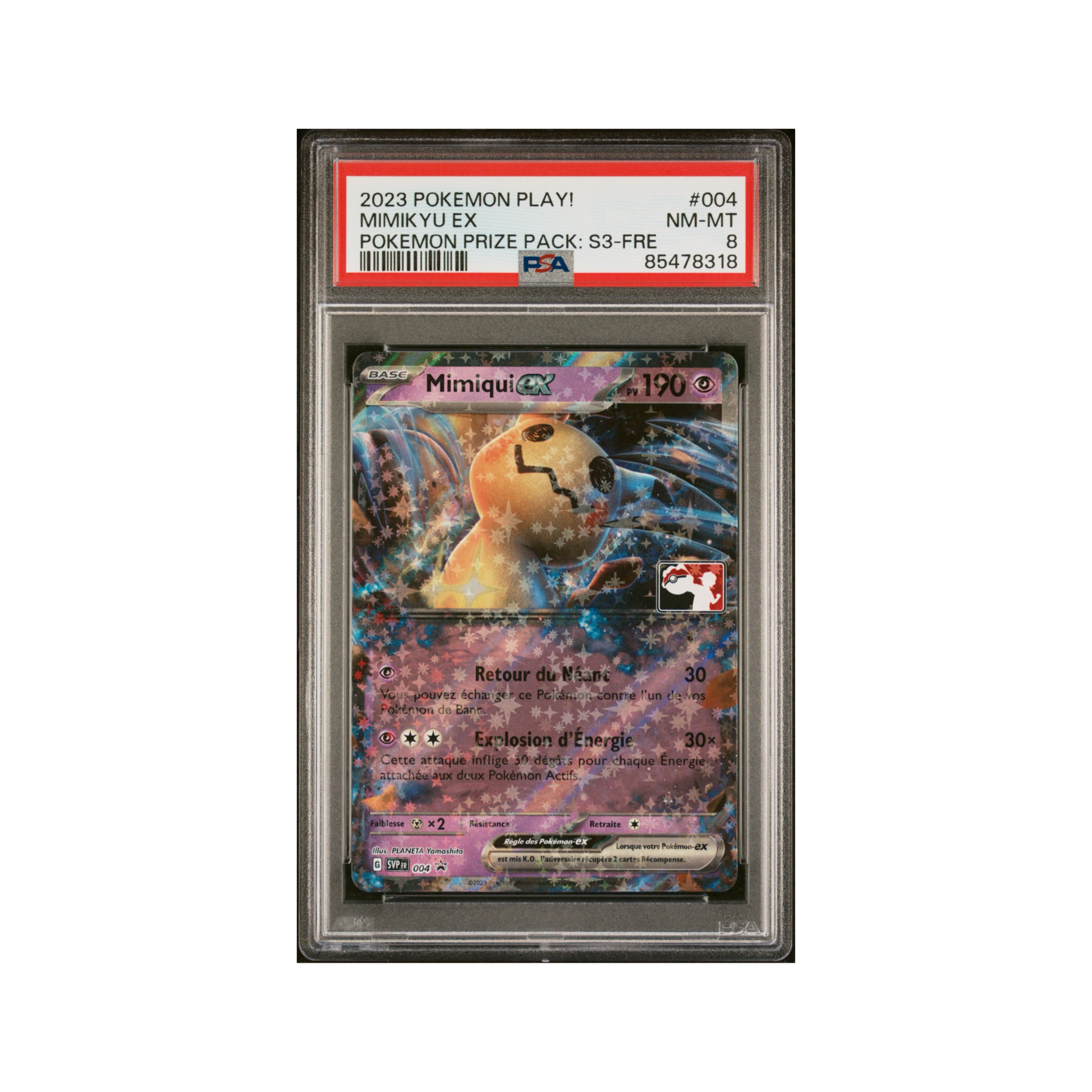 Pokémon FR Mimiqui ex PPS3 ligue PSA 8
